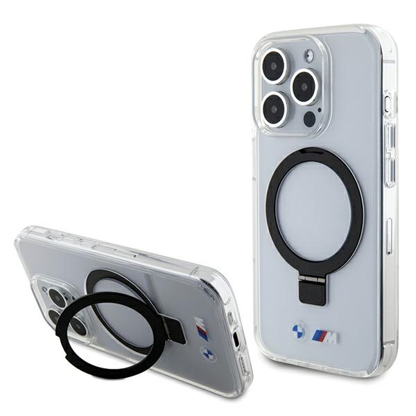 BMW žiedo stovas M kolekcija Magnetinis dėklas telefonui iPhone 15 Pro - skaidrus