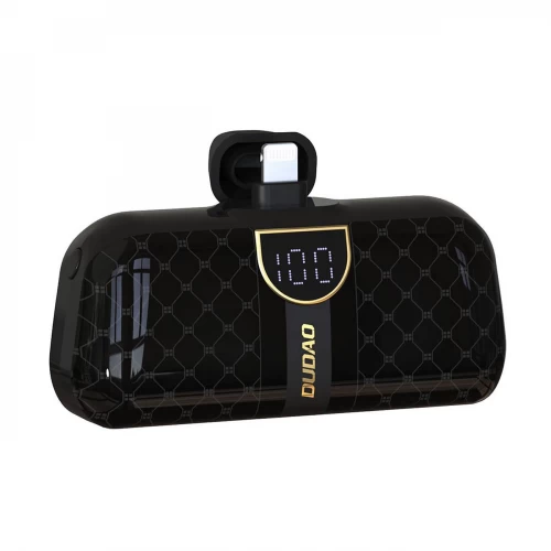 Power Bank Dudao "K20SL" Juodas 5000mAh + integruotas Lightning jungtis