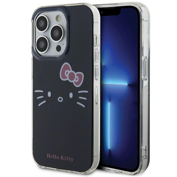 Hello Kitty IML katės veido dėklas telefonui iPhone 14 Pro - juodas