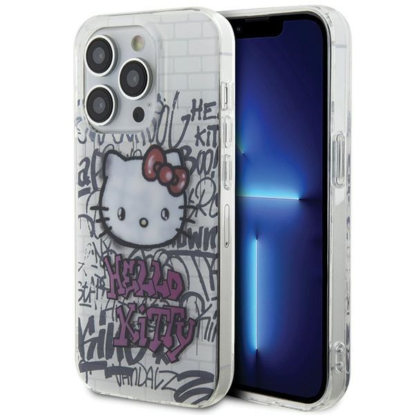 Hello Kitty IML Kitty On Bricks Graffiti dėklas telefonui iPhone 15 Pro - balta