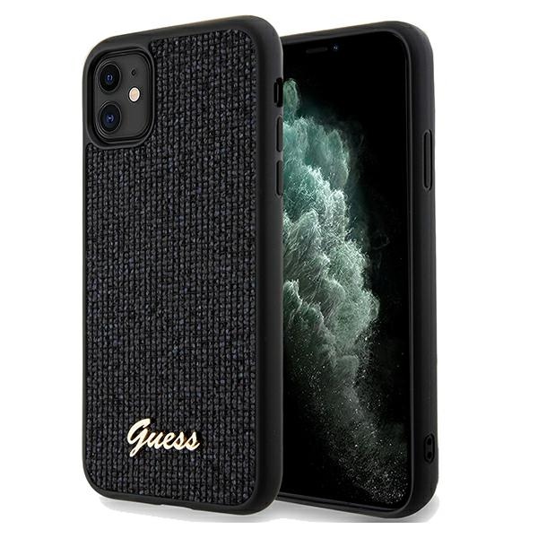Guess Disco Metalinis užrašas dėklas telefonui iPhone 11 / Xr - juodas