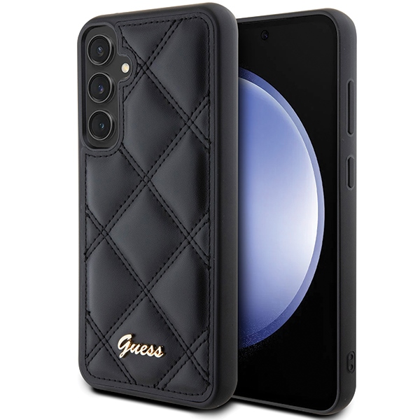 Guess GUHCS23FEPSQSQSK S23 FE S711 juodas/juodas kietas dėklas dygsniuotas metalinis logotipas
