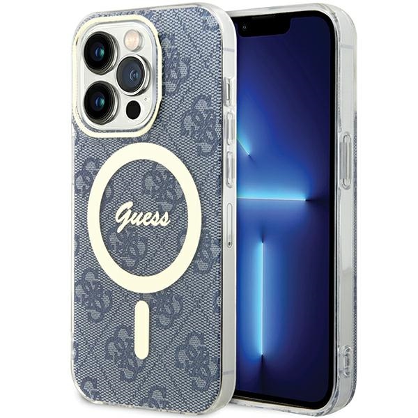 Guess IML 4G Magnetinis dėklas iPhone 15 Pro - mėlynas