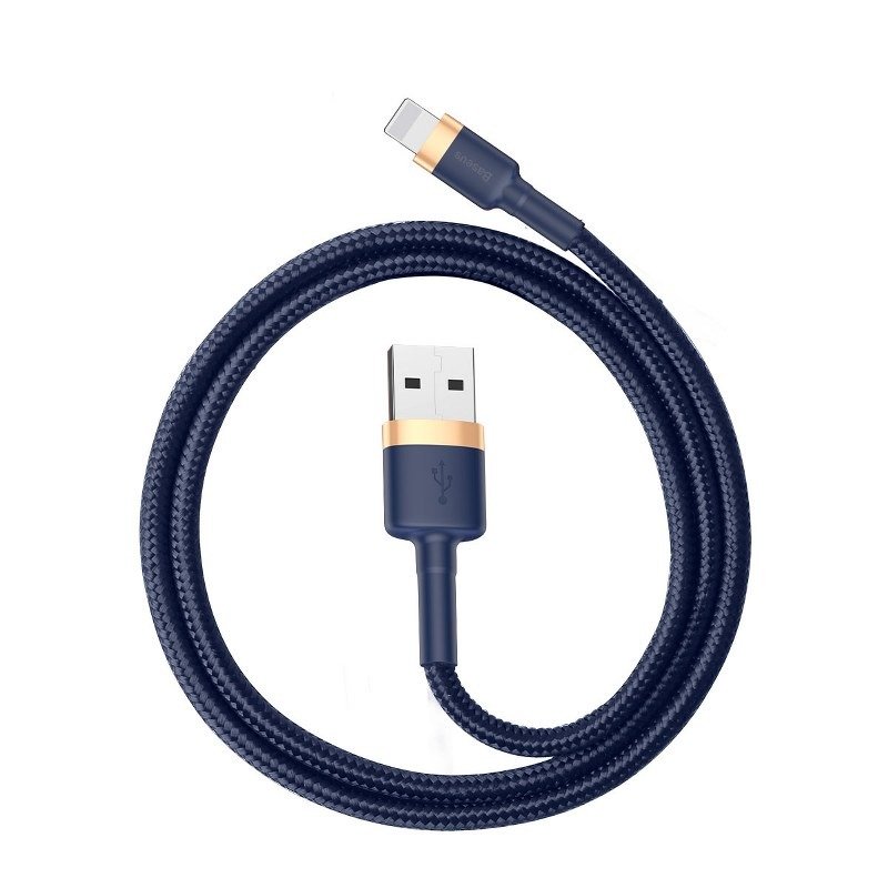Baseus Cafule Lightning kabelis 1.5A 2m (auksinis + tamsiai mėlynas)