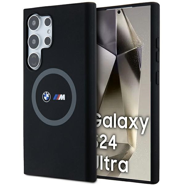 BMW M Silikoninis spausdintas žiedas Magnetinis dėklas telefonui Samsung Galaxy S24 Ultra - juodas