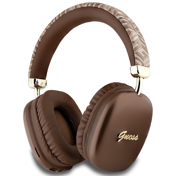 Guess GCube Metalinis Užrašas Bluetooth ausinės ant ausų - rudos