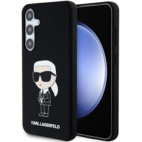 Karl Lagerfeld silikoninis Ikonik dėklas telefonui Samsung Galaxy S24 - juodas