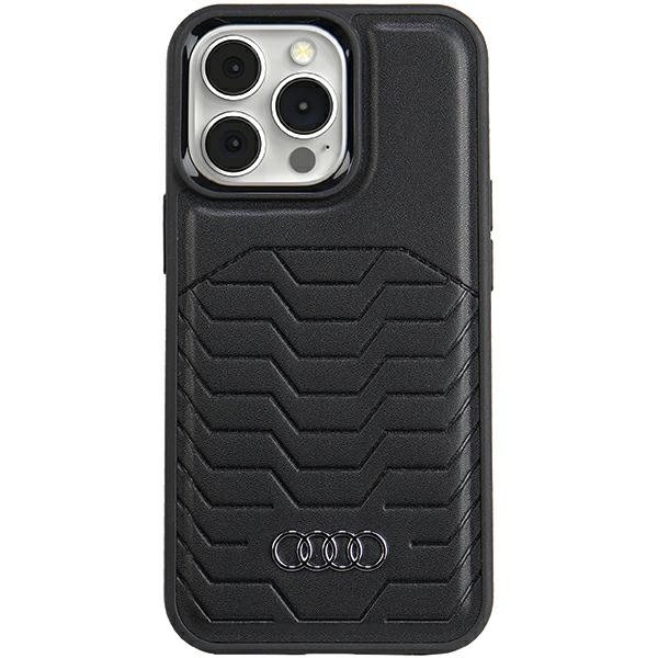 Audi sintetinės odos dėklas MagSafe iPhone 13 Pro Max - juodas