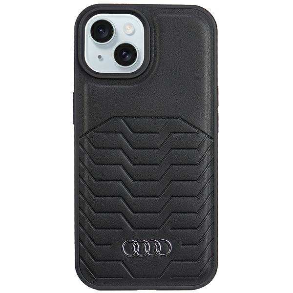 Audi Sintetinės odos dėklas telefonui su Magnetine iPhone 15 Plus/14 Plus - juodas