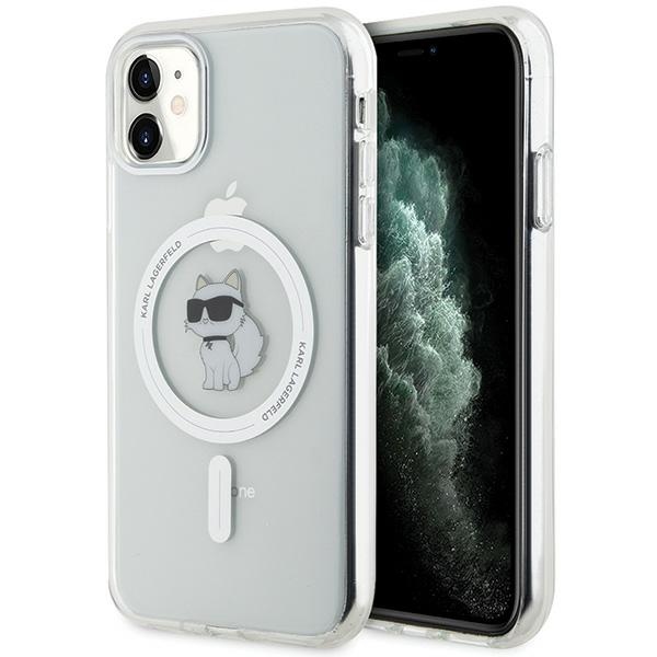 Karl Lagerfeld IML Choupette MagSafe dėklas iPhone 11 / Xr - skaidrus