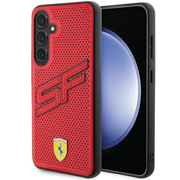 Ferrari Big SF Perforated dėklas telefonui Samsung Galaxy S24 - raudonas