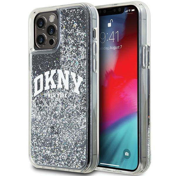 DKNY Liquid Glitter Big Logo dėklas iPhone 12 Pro/12 - juodas