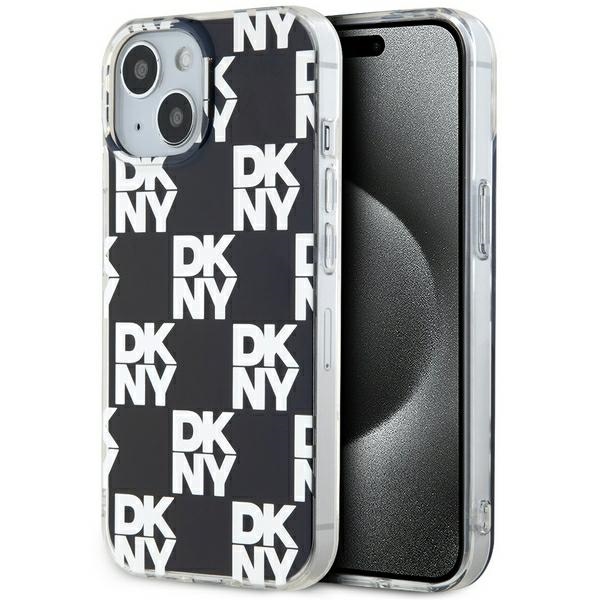 DKNY IML languotas mono raštas dėklas telefonui iPhone 15 Plus / 14 Plus - juodas