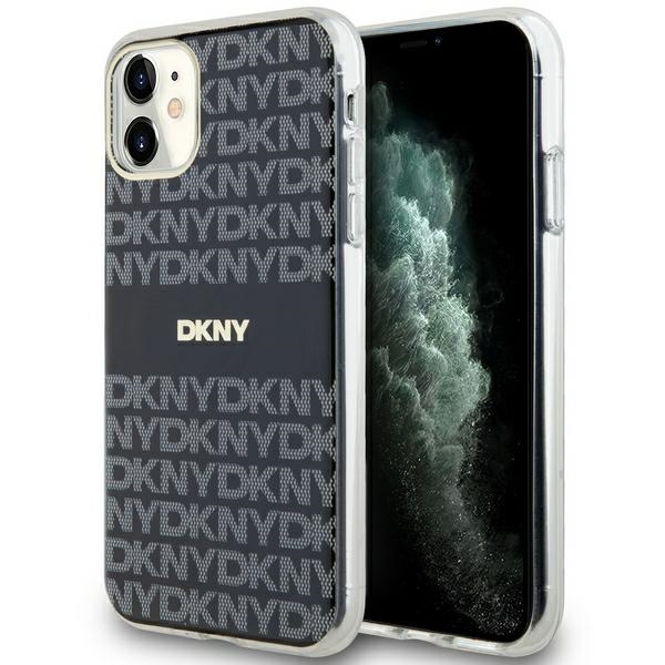 DKNY IML mono ir juostos magnetinis dėklas iPhone 11 / Xr - juodas
