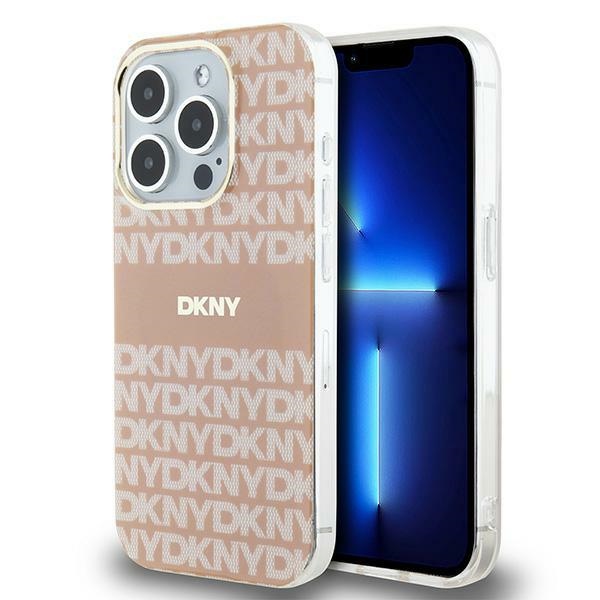 DKNY IML mono ir juostos magnetinis dėklas iPhone 13 Pro / 13 - rožinis