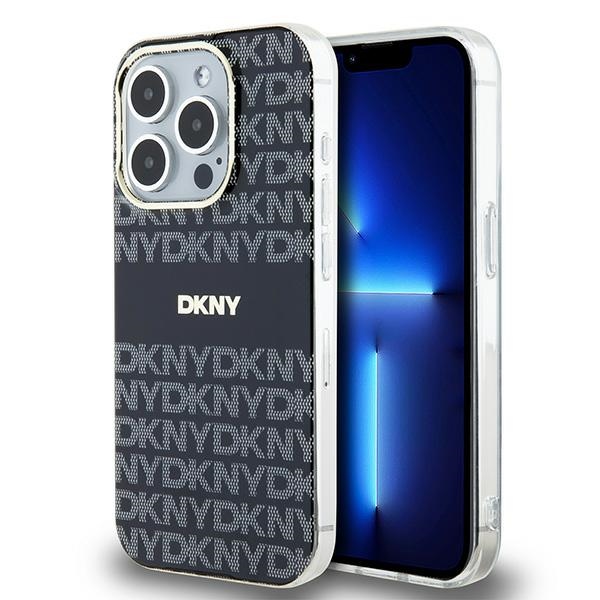 DKNY IML Mono ir Stripe Magnetinis dėklas telefonui iPhone 15 Pro Max - juodas