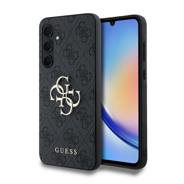 Guess 4G Big Metal Logo dėklas telefonui Samsung Galaxy A35 - juodas