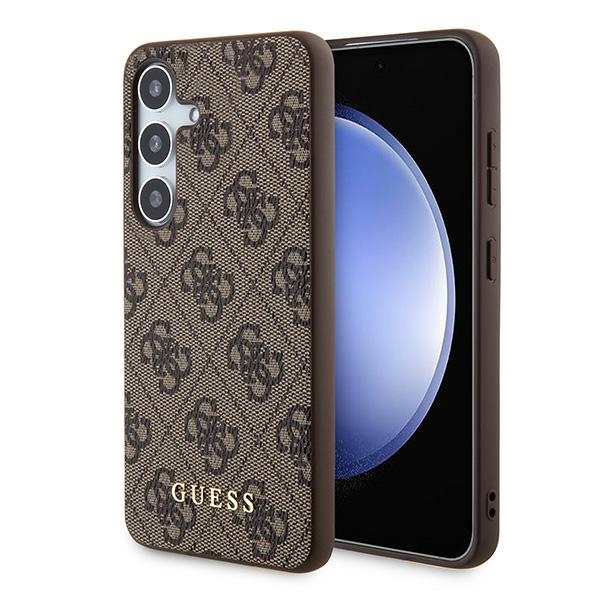 Guess 4G Metal Gold Logo dėklas telefonui Samsung Galaxy A35 - rudas