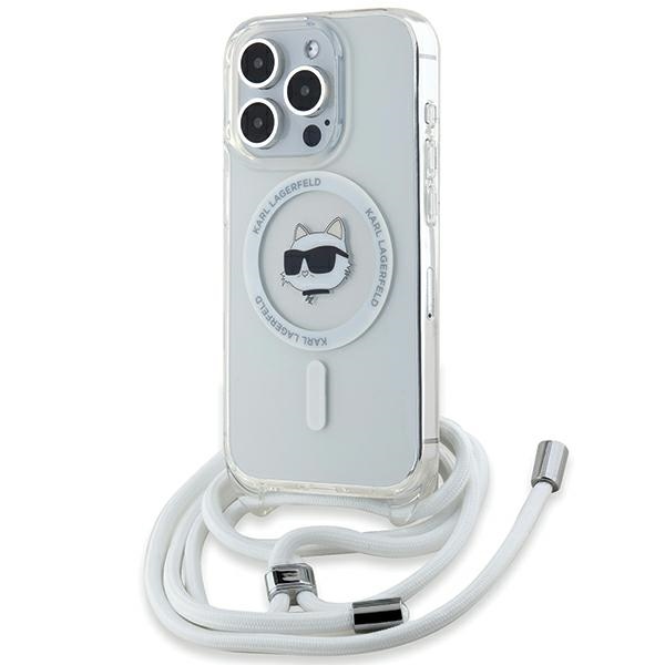 Karl Lagerfeld IML Choupette Head & Cord Magnetinis dėklas iPhone 14 Pro Max - skaidrus