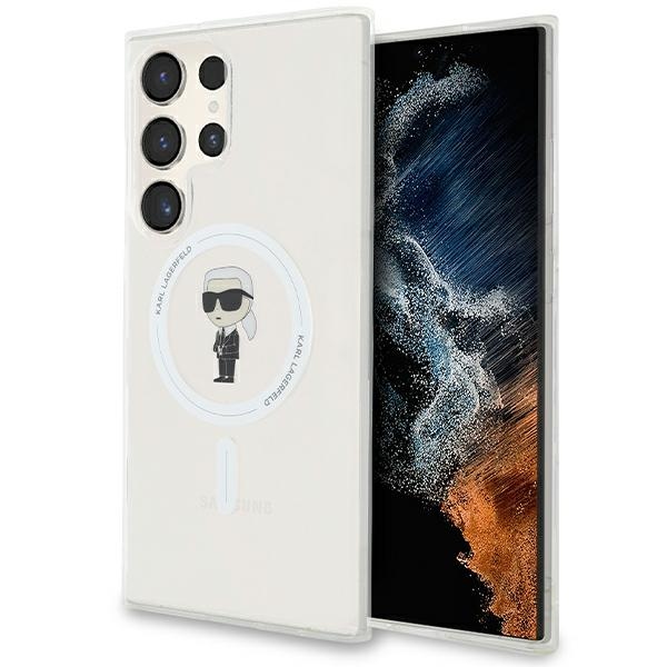 Karl Lagerfeld IML Ikonik MagSafe dėklas telefonui Samsung Galaxy S24 Ultra - skaidrus