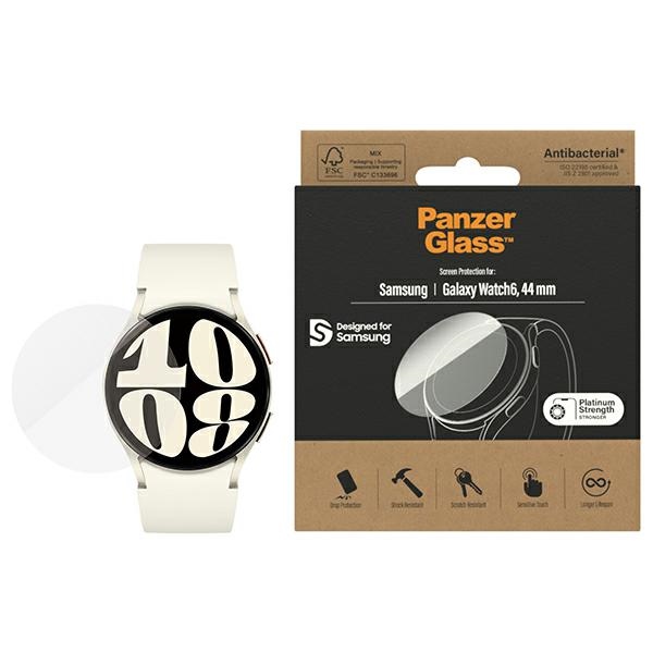 Antibakterinis PanzerGlass apsauginis stiklas Samsung Galaxy Watch 6 44 mm laikrodžiui