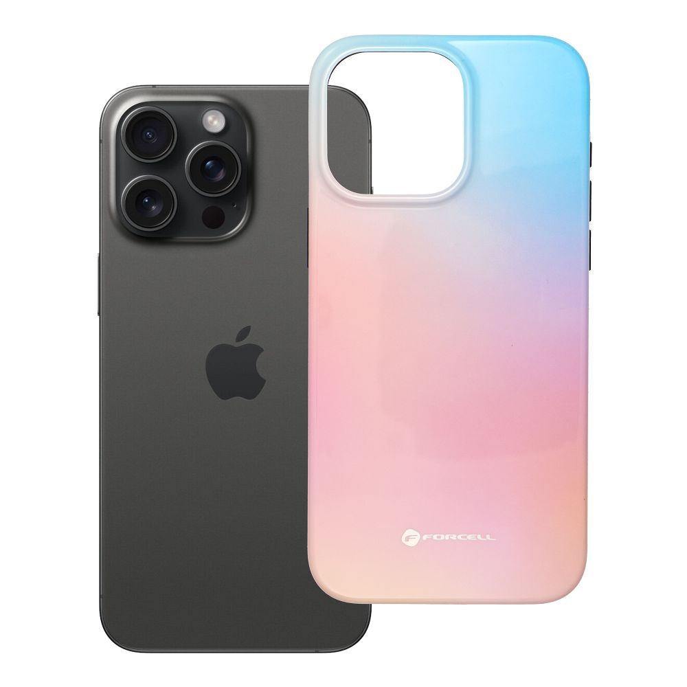 FORCELL F-PROTECT Mirage, karinio lygio dėklas su MagSafe, suderinamas su IPHONE 15 PRO MAX rožinė mėlyna