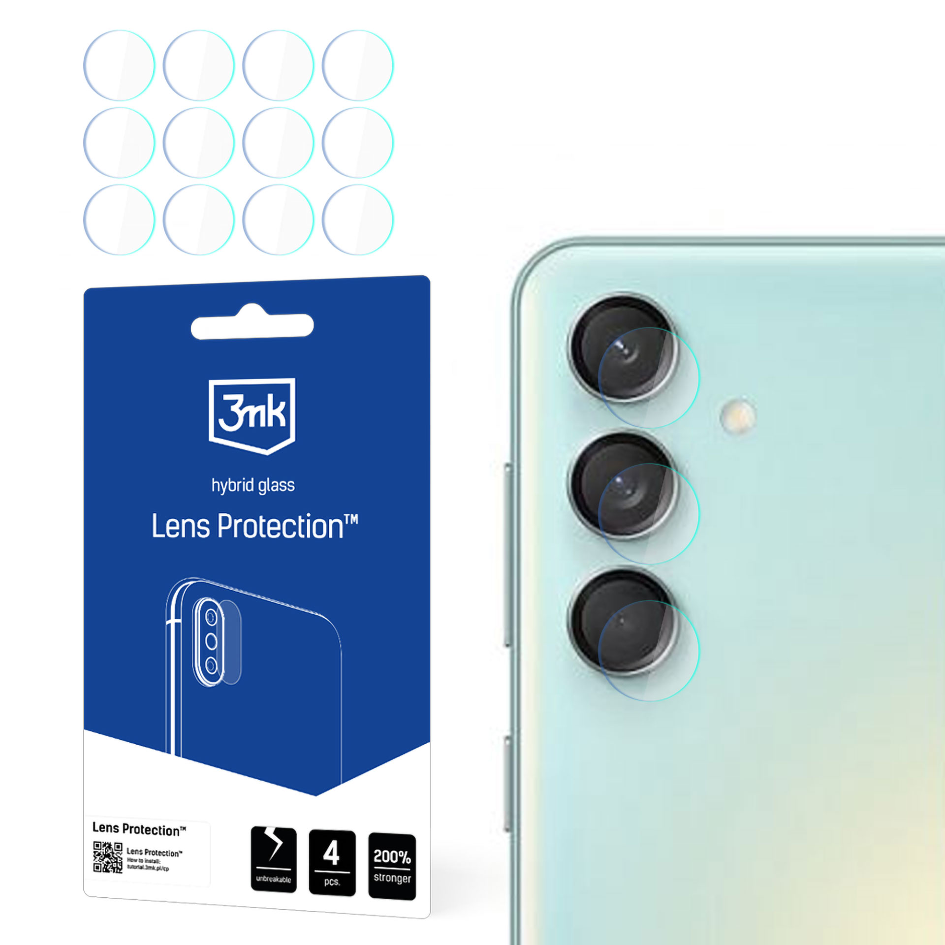 Гибридное стекло объектива камеры 3mk Lens Protection™ для Samsung Galaxy M55