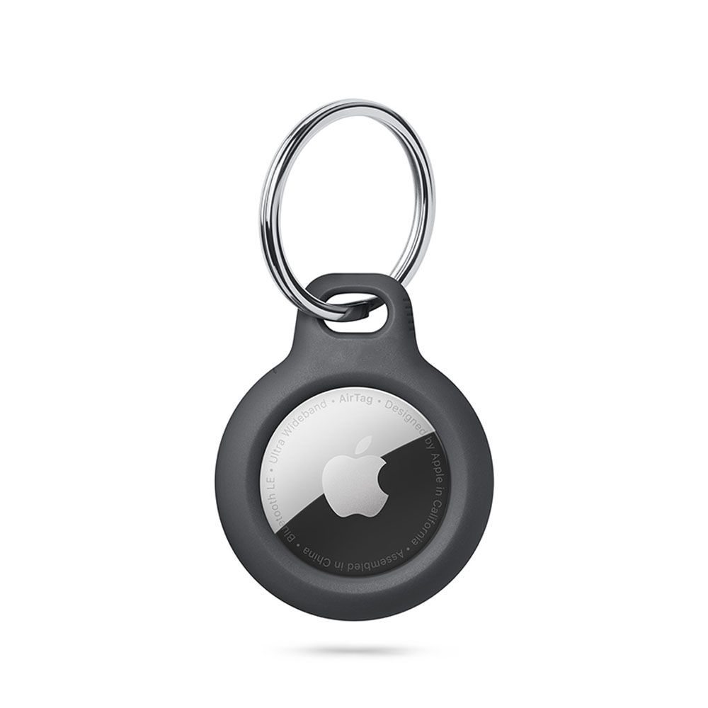 Tech-Protect Rough dėklas Apple AirTag su žiedu - juodas