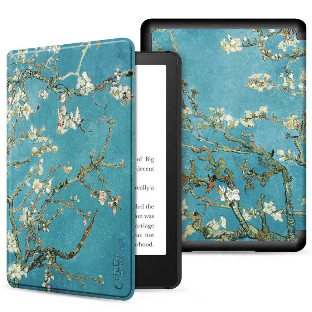 Tech-Protect SmartCase dėklas Kindle 11" 2022 - mėlyna su sakurų gėlėmis