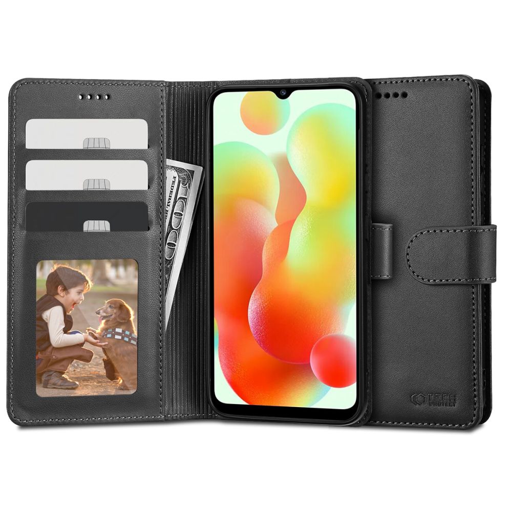 Tech-Protect Wallet dėklas Xiaomi Redmi 12C - juodas