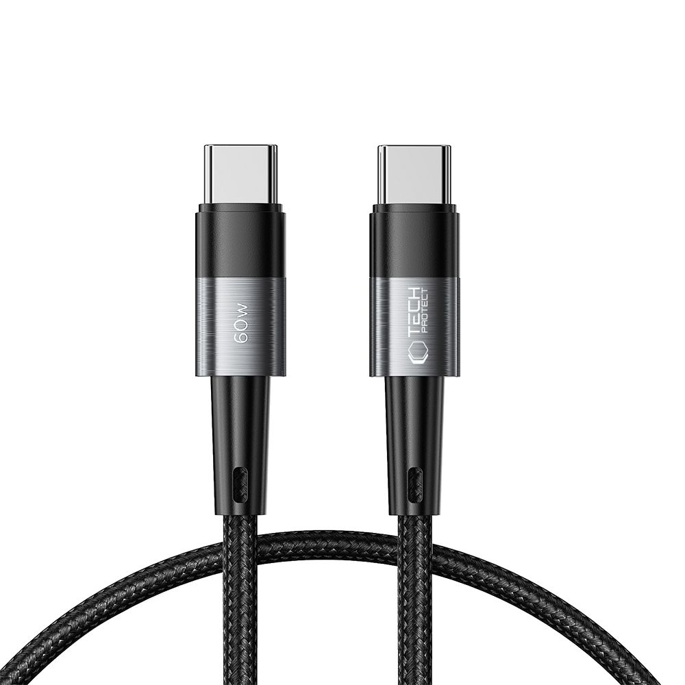 Tech-Protect UltraBoost USB-C / USB-C PD kabelis 60W 3A 0.25m - pilkas
