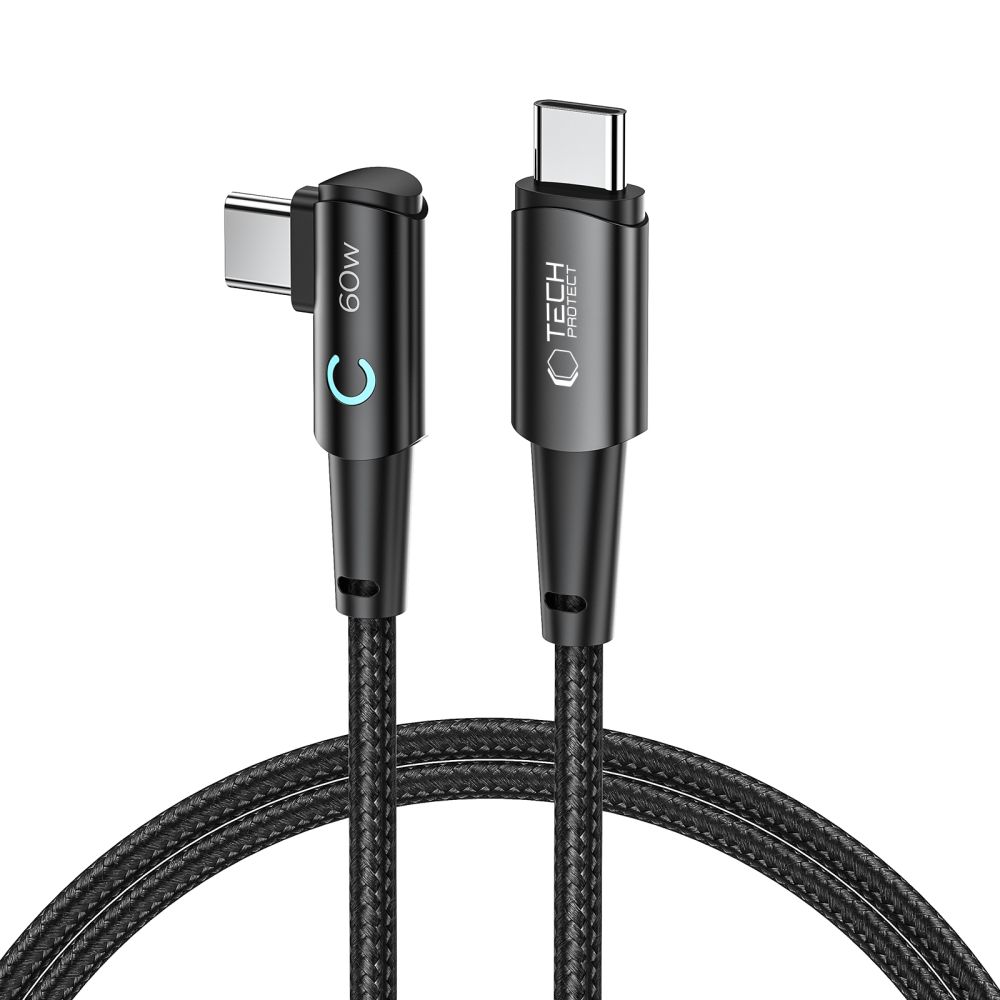 "Tech-Protect UltraBoost L" USB-C / USB-C 60W 6A kabelis 1 m - pilkas