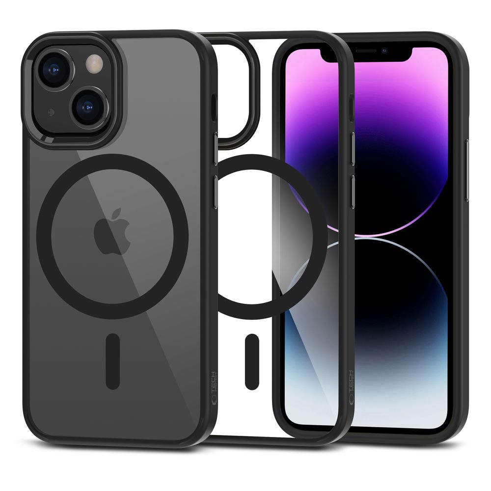 Tech-Protect MagMat Magnetinis dėklas telefonui iPhone 12 mini / 13 mini - skaidrus juodas