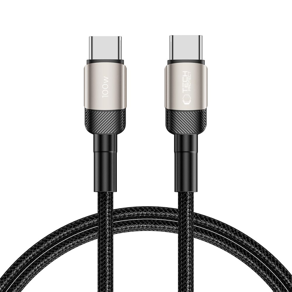 "Tech-Protect UltraBoost Evo" USB-C / USB-C PD kabelis 100W 5A 1 m - titano spalvos