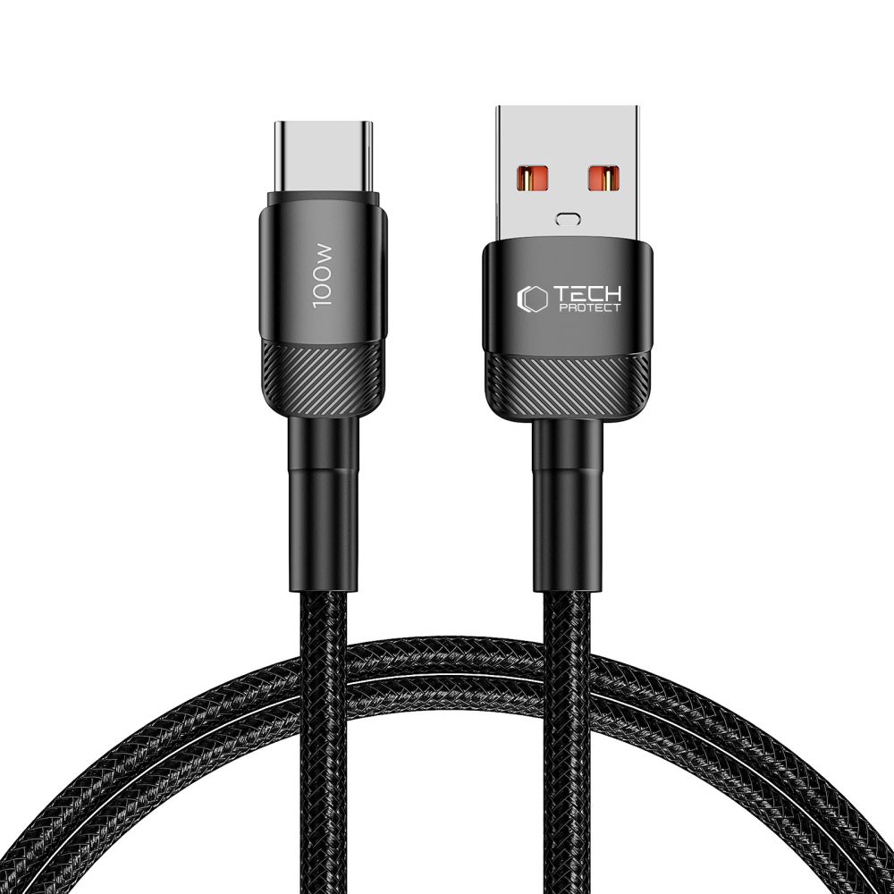 "Tech-Protect UltraBoost Evo" USB-C / USB-A kabelis 100W 5A 1 m - juodas