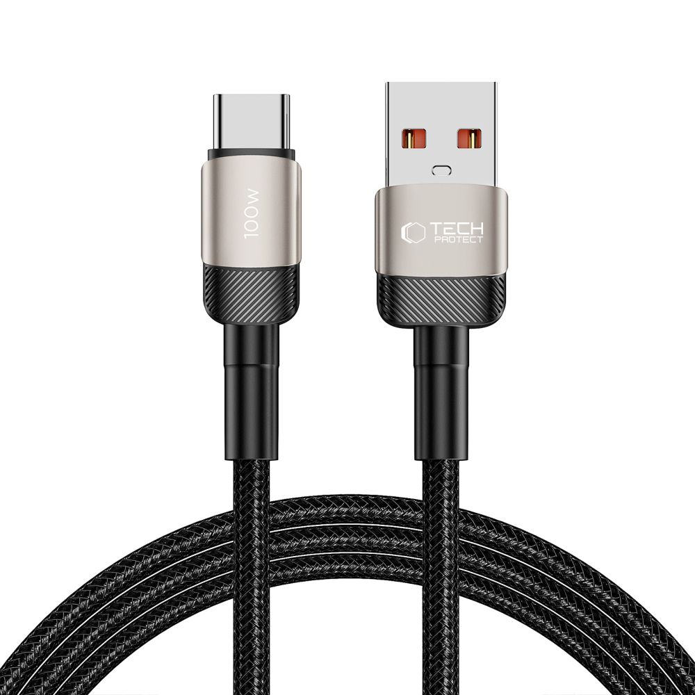 "Tech-Protect UltraBoost Evo" USB-C / USB-A kabelis 100W 5A 2 m - titano spalvos
