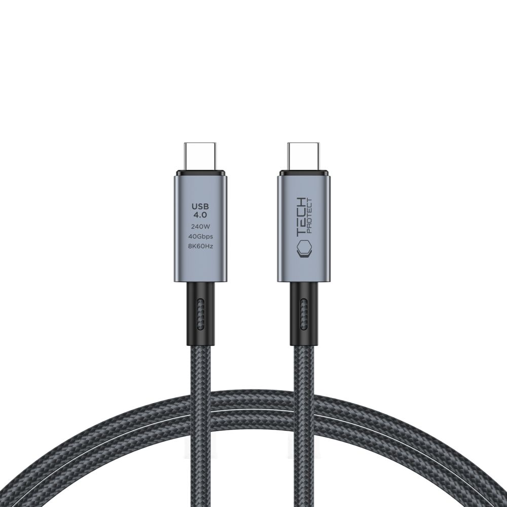 Tech-Protect UltraBoost Max кабель USB-C 4.0 USB-C 4.0 PD 240W 8K 40Gbps 1м - серый