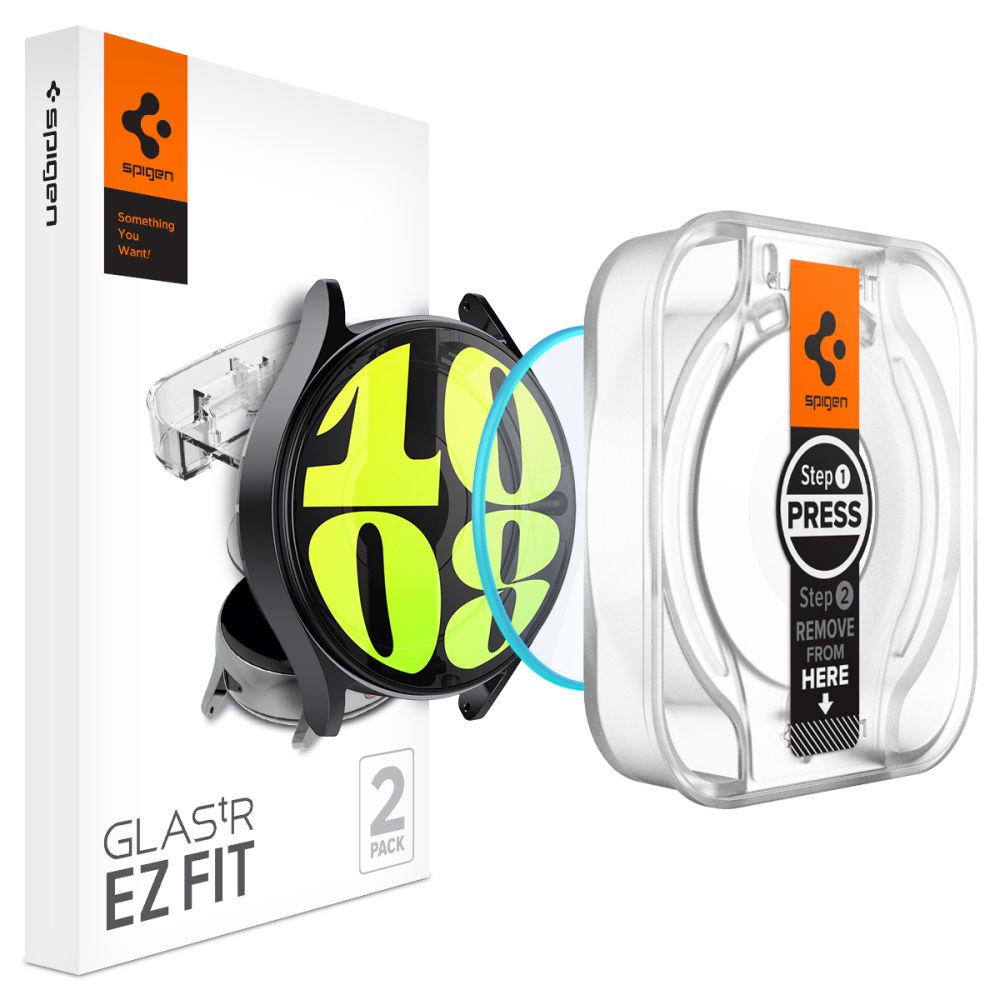 Spigen Glas.tR EZ Fit grūdintas stiklas laikrodžiui Samsung Galaxy Watch 7 (44 mm) - 2 vnt.
