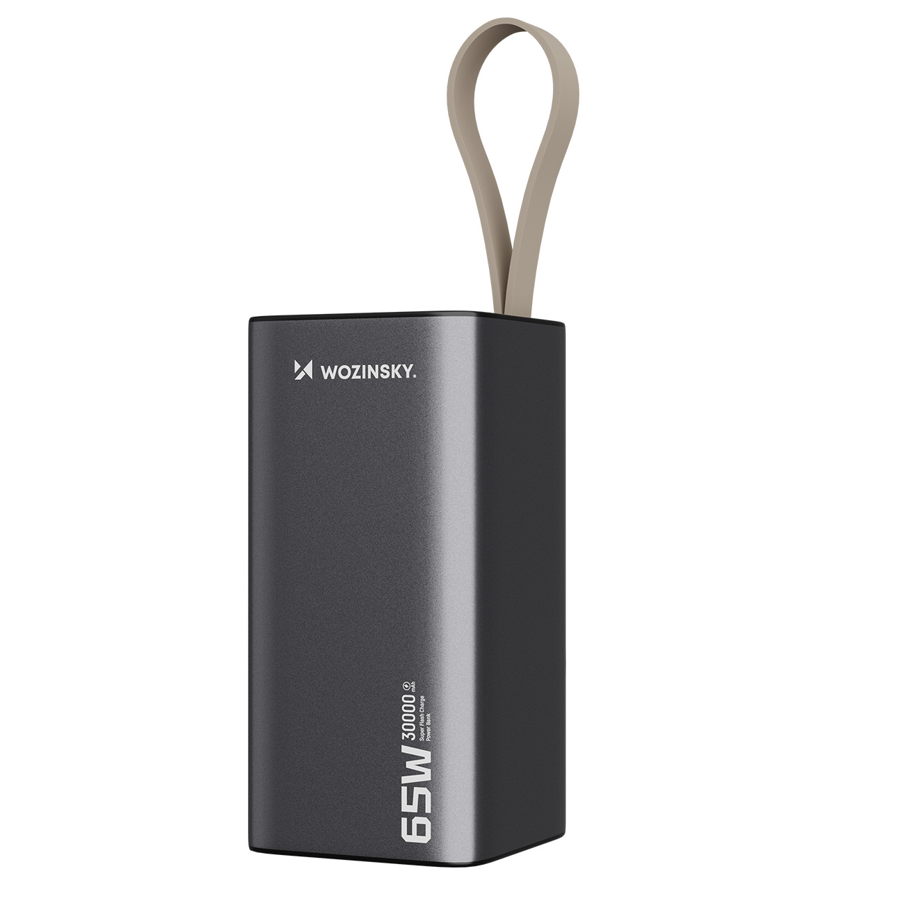 Išorinė baterija Wozinsky K65+ 65W 30000mAh 2x USB-C, 1x USB-A 65W - pilka