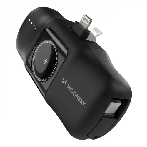 Power Bank Wozinsky "WF16-YLS" juodas (belaidis įkrovimas 15W) + integruota Type-C jungtis