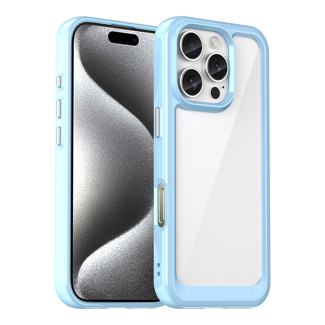 Outer Space dėklas telefonui su geliniu rėmeliu iPhone 16 Pro - mėlynas