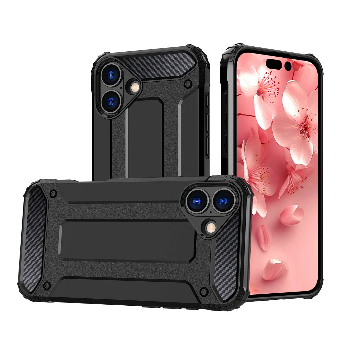 Hybrid Armor dėklas telefonui iPhone 16 Plus - juodas