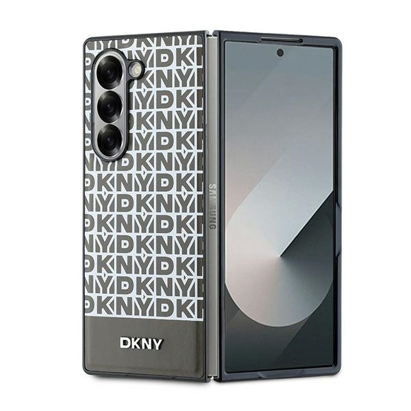 DKNY Pakartotinio rašto apatinės juostos dėklas Samsung Galaxy Z Fold 6 - rudas