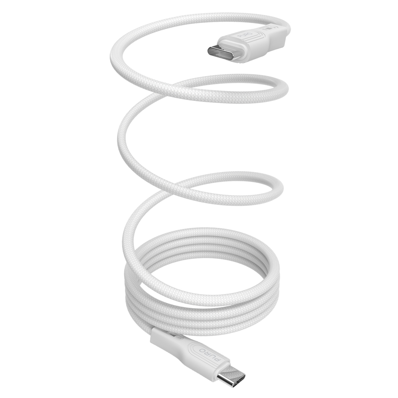 Puro magnetinis USB-C - USB-C 60W USB 3.2 (20 Gbps) 1m magnetinis kabelis - baltas