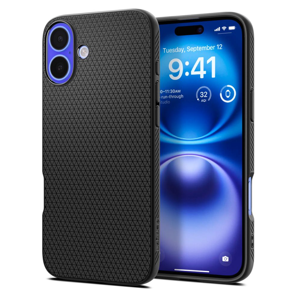 Spigen Liquid Air dėklas telefonui iPhone 16 - juodas