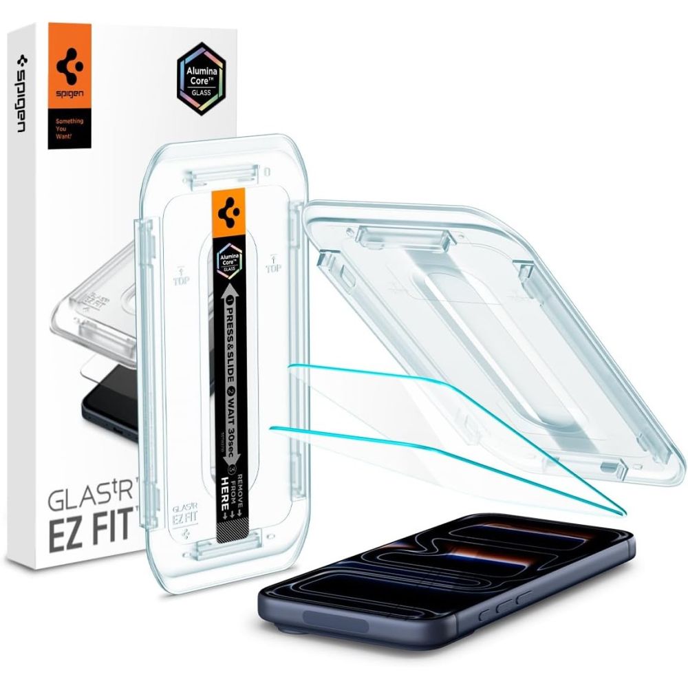 Spigen Glas.tR EZ Fit Apsauginis stiklas iPhone 16 Pro / 17 / 17 Pro - 2 vnt