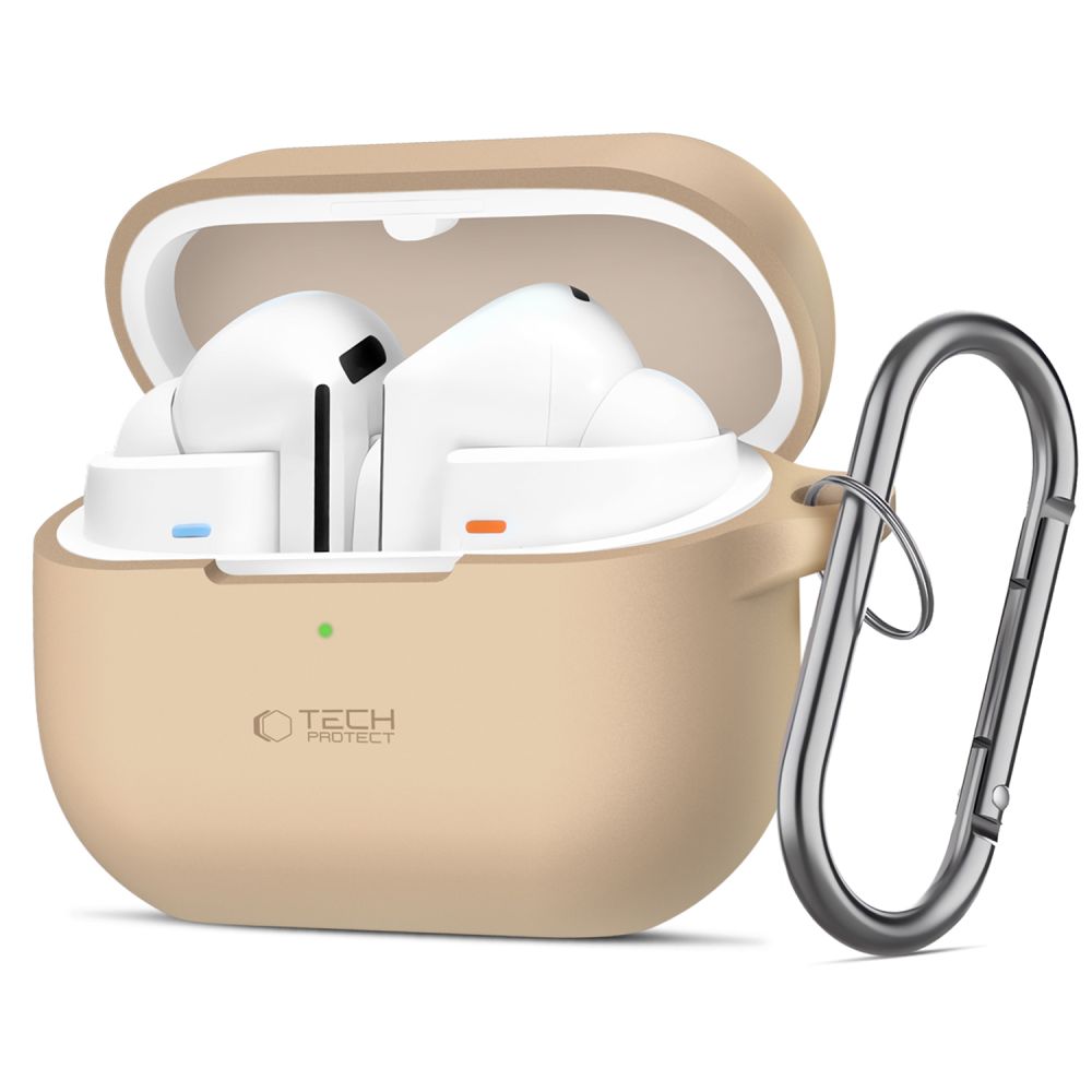 Tech-Protect silikoninis dėklas su kabliuku Samsung Galaxy Buds 3 / 3 Pro - ruda