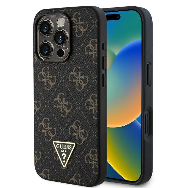 Guess New 4G trikampinis dėklas telefonui iPhone 16 Pro - juodas