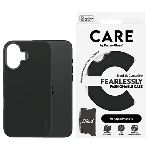 CARE by PanzerGlass Madingas dėklas iPhone 16 6.1" juodas/juodas Magnetinis 1377