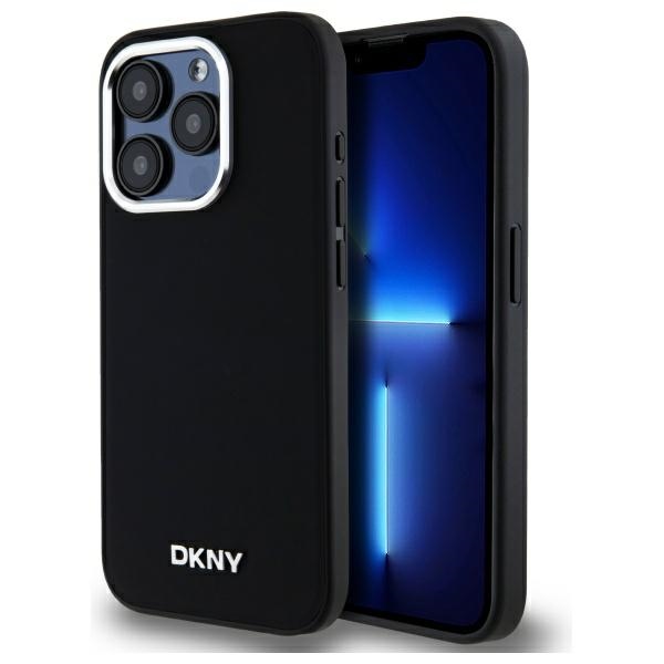 DKNY Paprastas logotipas magnetinis iPhone 15 Pro Max dėklas - juodas